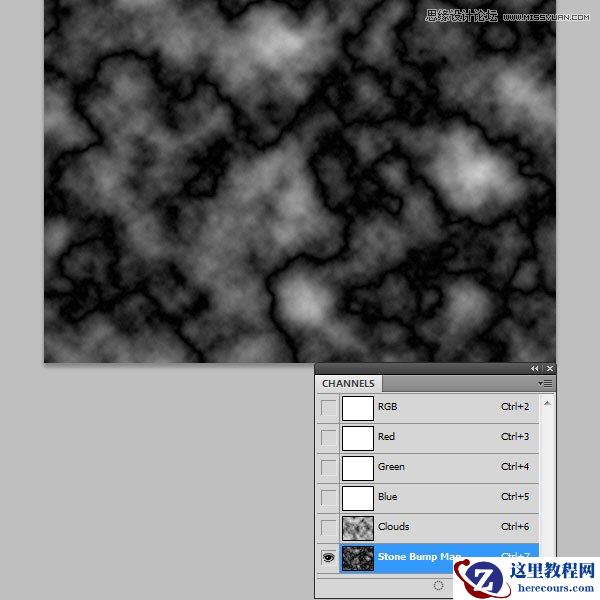 Photoshop制作花藤装饰的岩石字艺术字