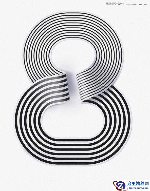 Photoshop结合AI制作条纹丝带艺术字