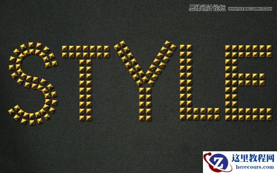 Photoshop制作黄金点状效果艺术字教程