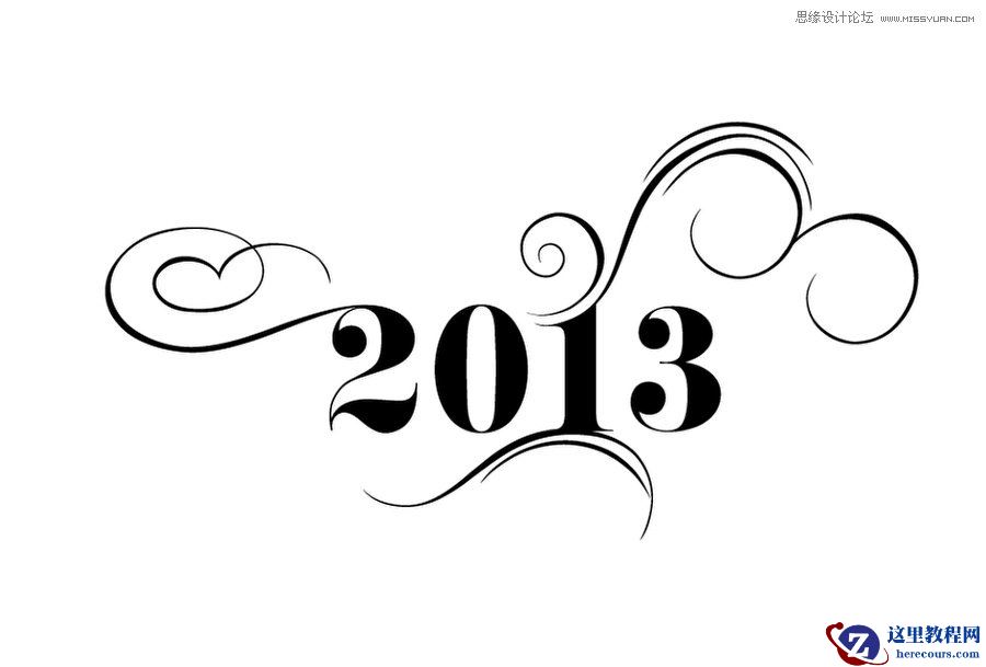 Photoshop设计简洁时尚的花纹艺术字