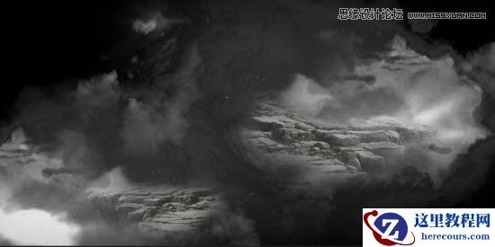 Photoshop制作蓝色场景的岩石艺术字教程