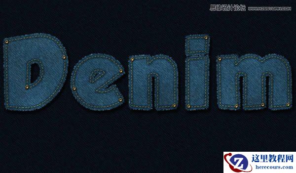 Photoshop制作个性的牛仔布纹艺术字教程