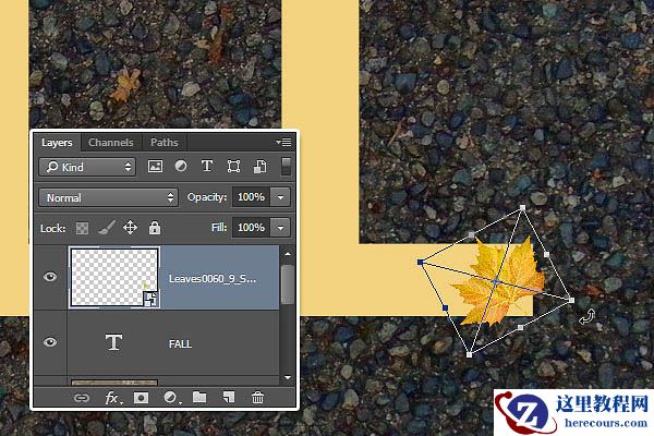 Photoshop制作唯美的秋季枫叶艺术字教程