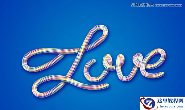 Photoshop制作彩虹糖果风格的艺术字教程