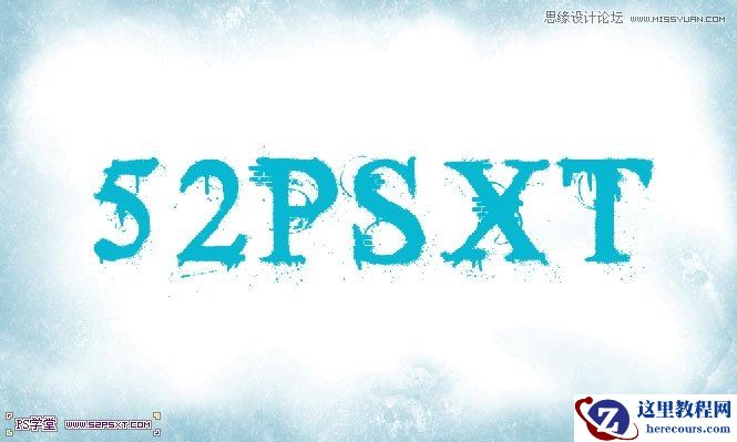 Photoshop设计冰冻效果的蓝色字体教程