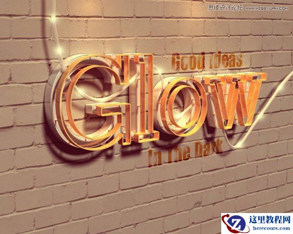 Photoshop绘制超酷的3D门牌艺术字教程