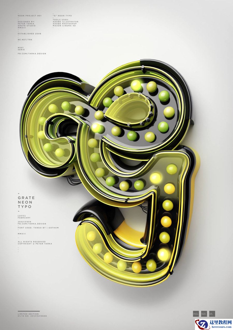 Photoshop结合AI和C4D制作超酷的艺术字教程