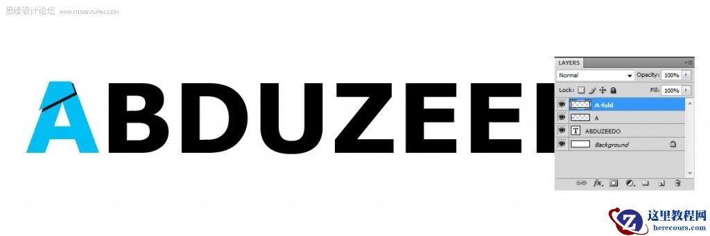 Photoshop制作折叠字体效果教程
