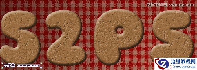 Photoshop制作可口的饼干艺术字教程