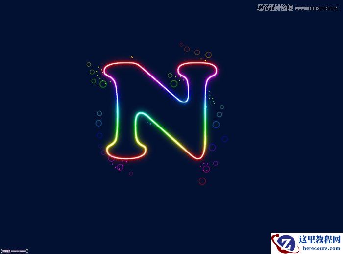 Photoshop制作梦幻效果的霓虹字教程