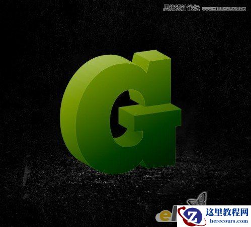 Photoshop制作抽象光线效果的绿色立体字