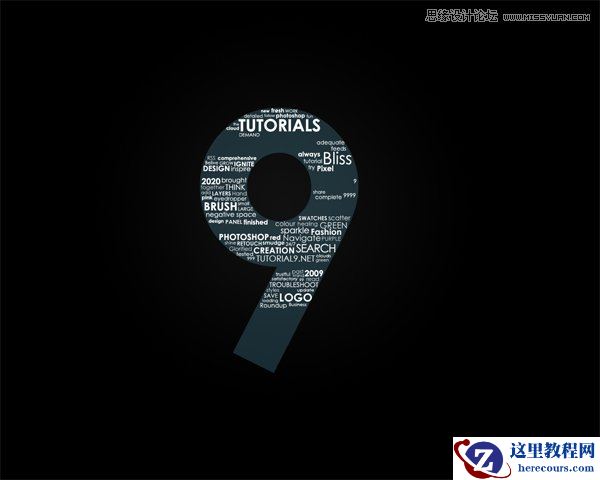 Photoshop制作英文字体组成的绚丽艺术字