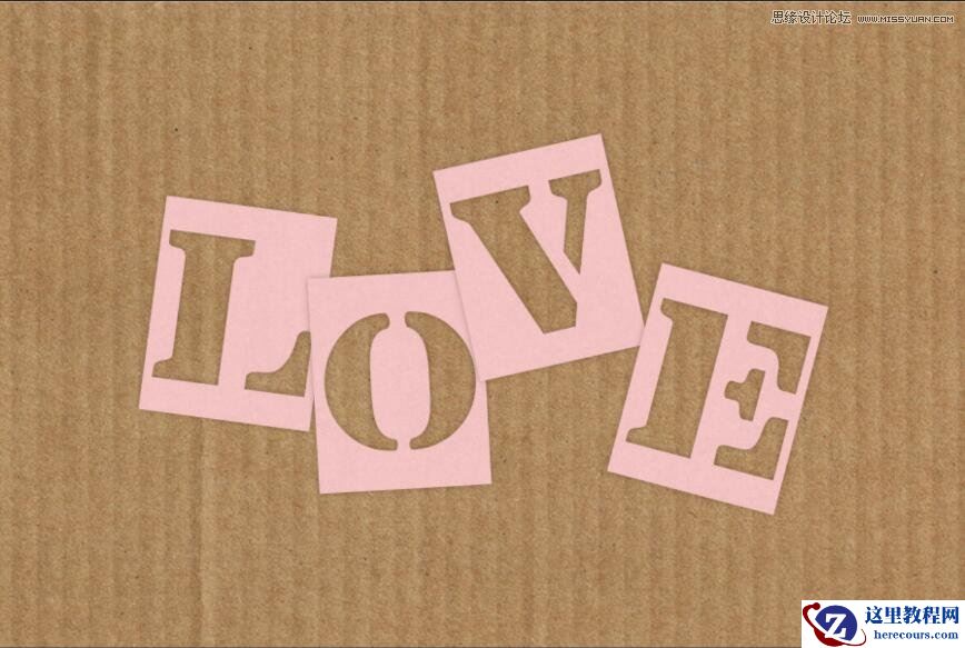 镂空文字：PS制作可爱的镂空艺术字