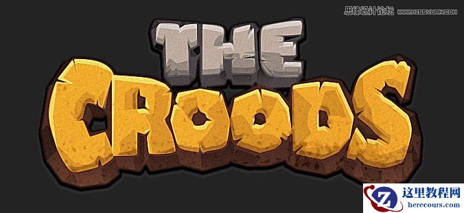 Photoshop设计岩石质感的可爱字体