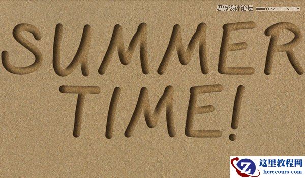 Photoshop制作沙滩凹陷特效艺术字教程