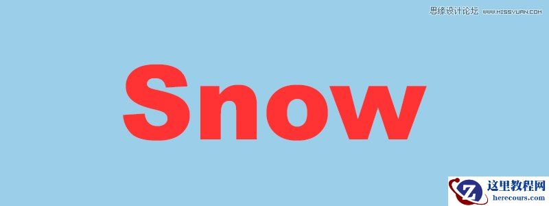 Photoshop绘制红色立体效果的积雪字