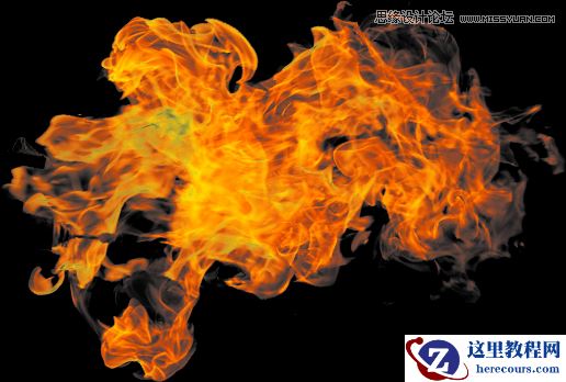 Photoshop制作创意的动感火焰立体字