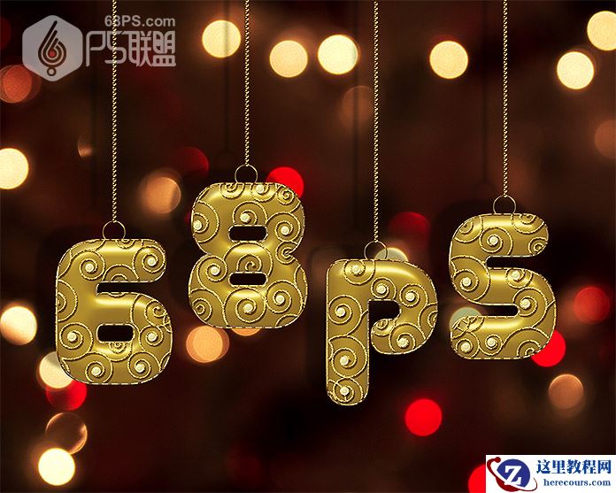 Photoshop制作圣诞节主题风格艺术字