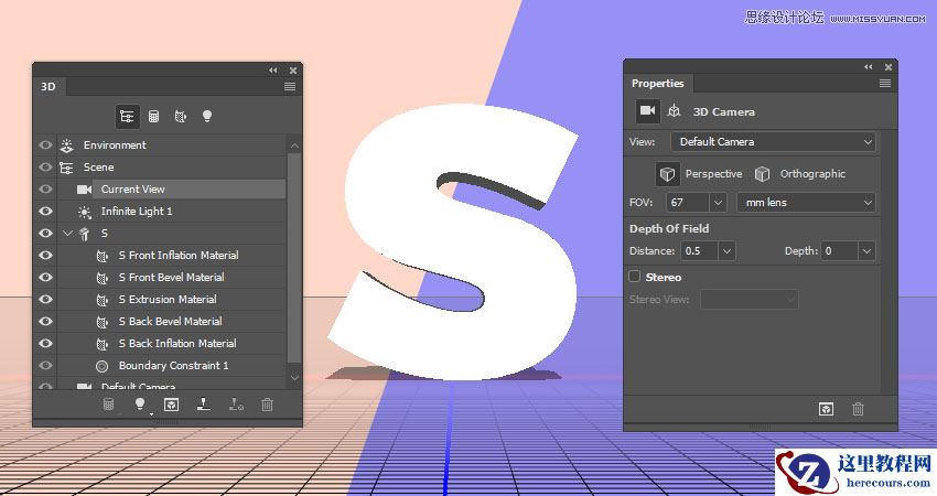 Photoshop绘制3D立体字组成的插画作品