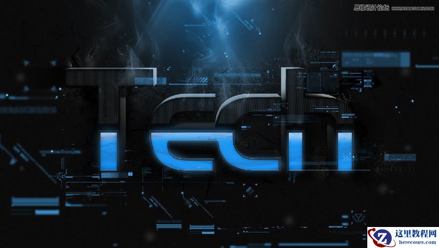 Photoshop制作超强科技感立体艺术字