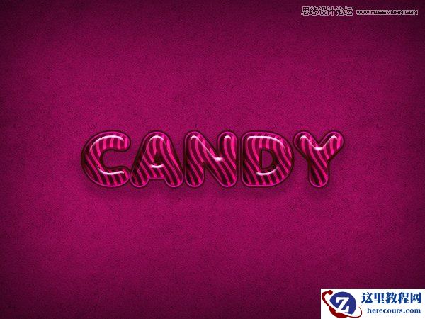 Photoshop设计可爱风格的糖果字