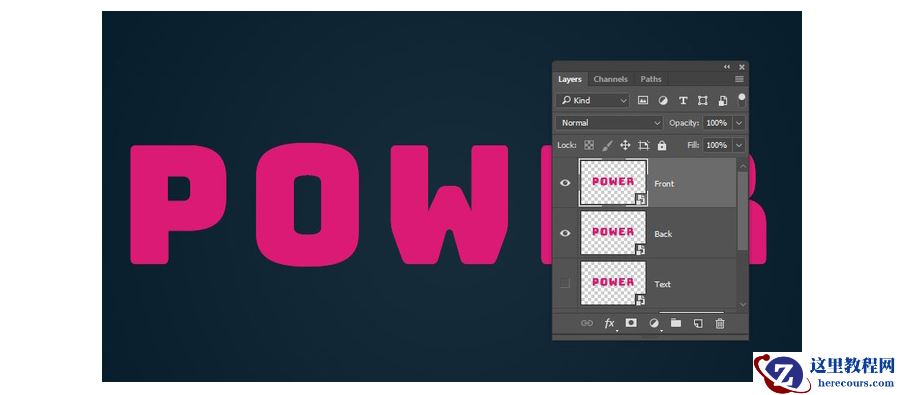 Photoshop制作复古风格的发光艺术字