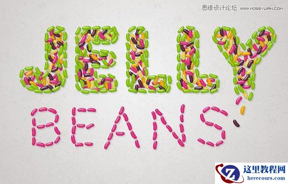 Photoshop设计美味的果冻豆艺术字
