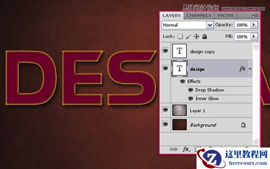 Photoshop设计发光生锈的艺术字教程