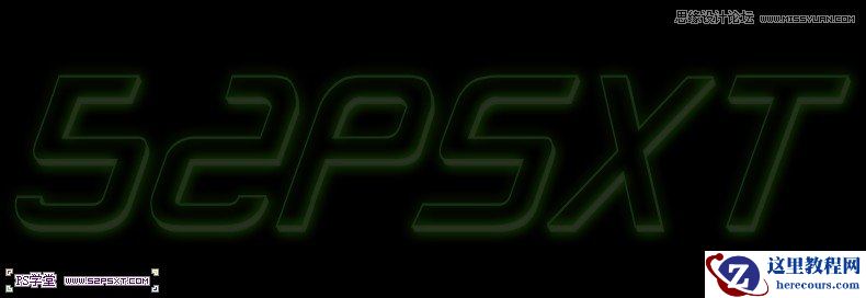 Photoshop制作绿色效果荧光字教程