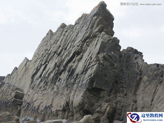 Photoshop制作蓝色场景的岩石艺术字教程