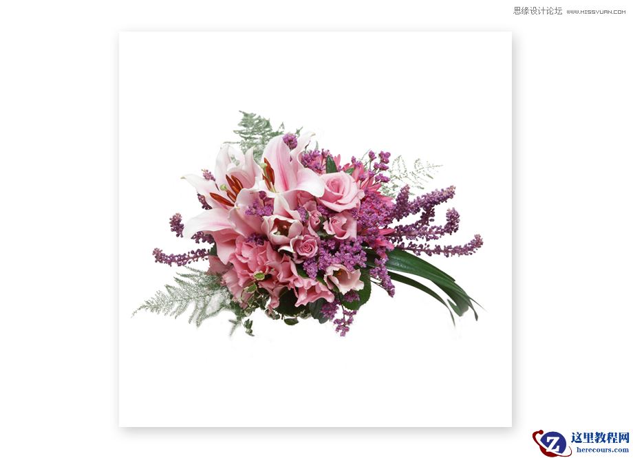 Photoshop制作立体风格的花丛中的艺术字