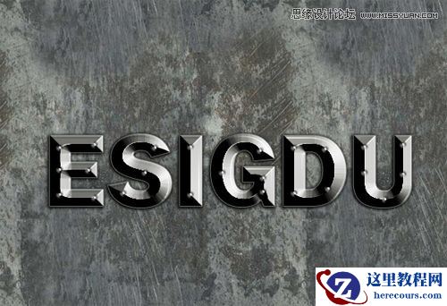 Photoshop设计硬金属立体文字特效