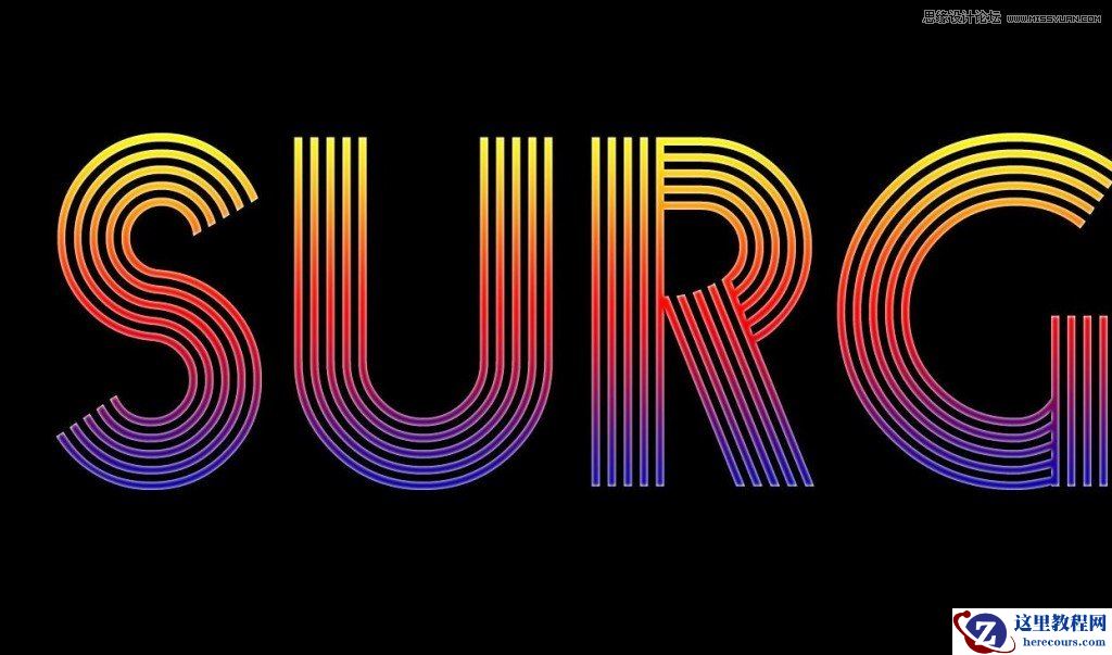 Photoshop制作超酷的霓虹电波文字特效