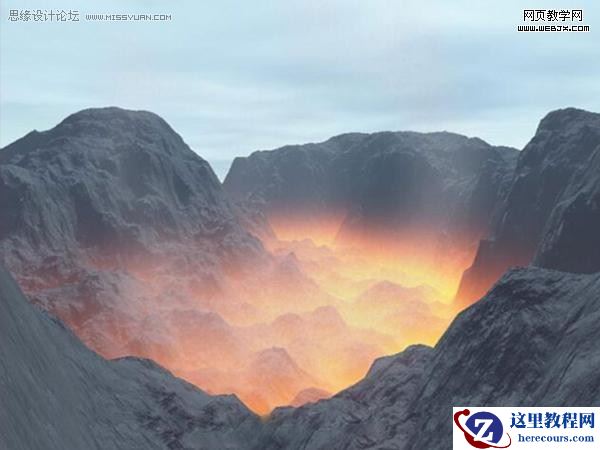 Photoshop制作逼真的火山岩浆字效果