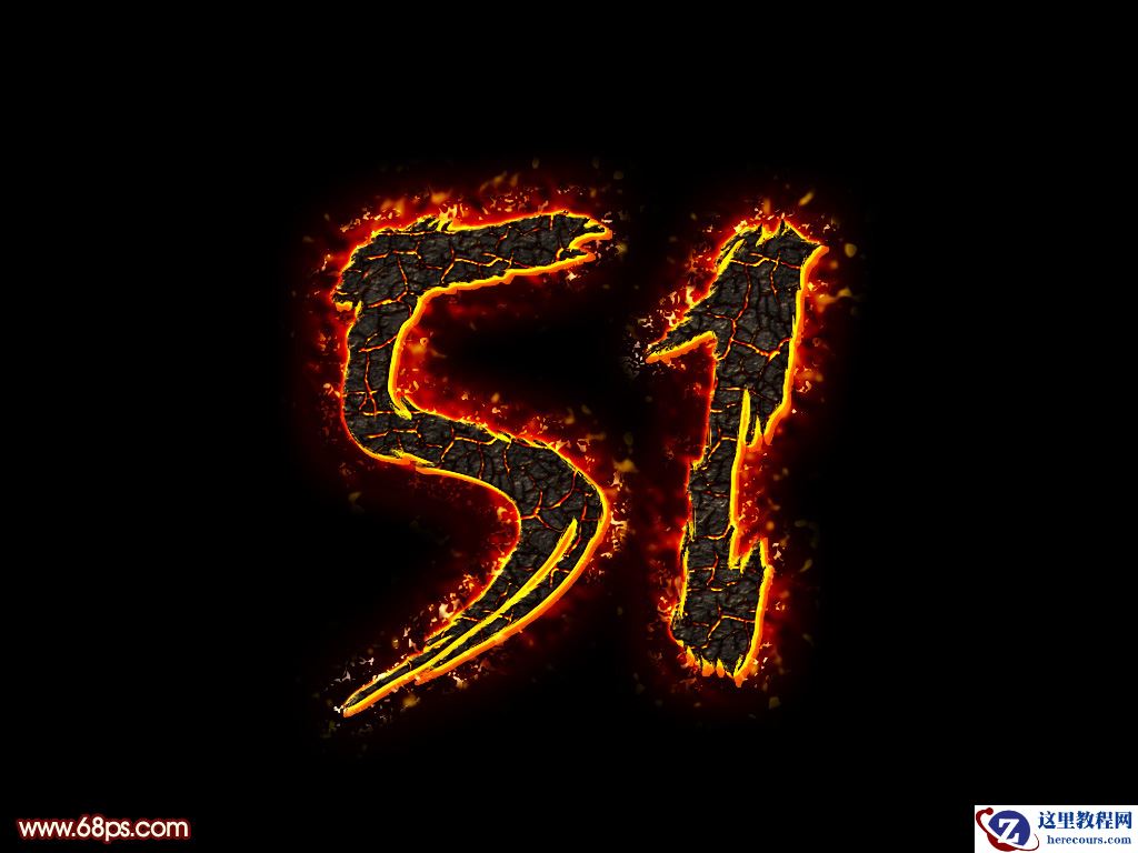 Photoshop制作熔岩特效的51艺术字教程