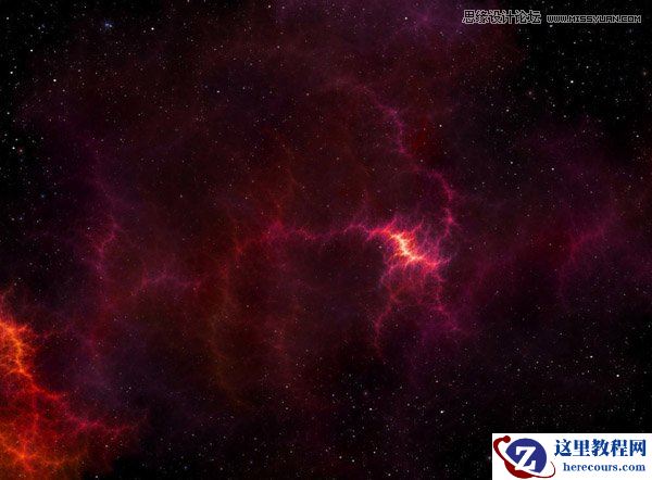 Photoshop制作紫色绚丽的星空艺术字教程