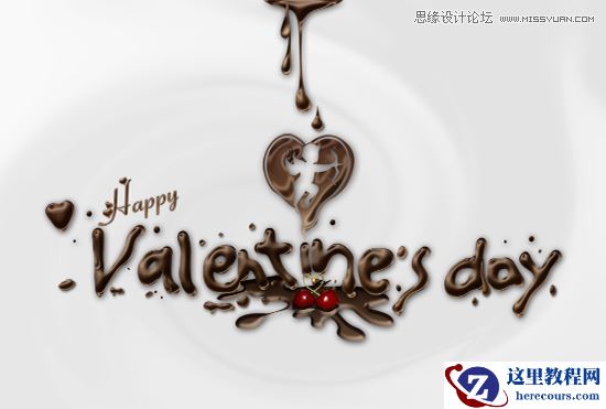 Photoshop制作逼真浓情的巧克力字