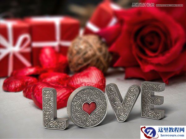 Photoshop制作雕刻花纹3D立体字教程