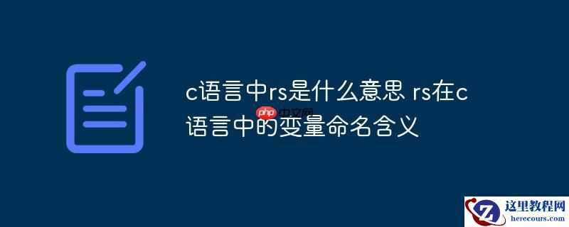 c语言中rs是什么意思 rs在c语言中的变量命名含义