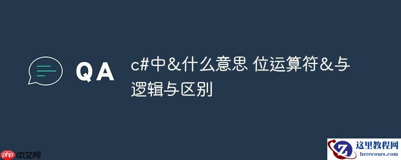 c#中&什么意思 位运算符&与逻辑与区别