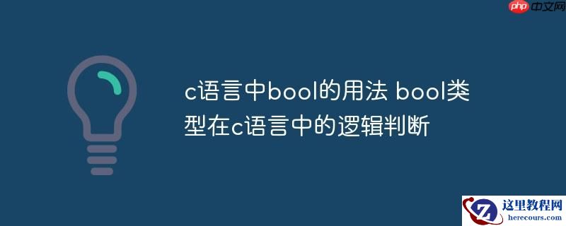 c语言中bool的用法 bool类型在c语言中的逻辑判断