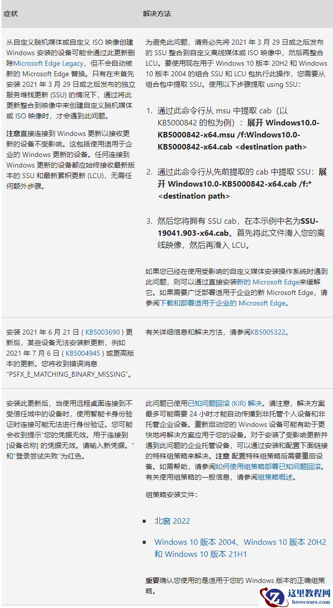 微软最新Win10 KB5006738(19043.1320)补丁来了
