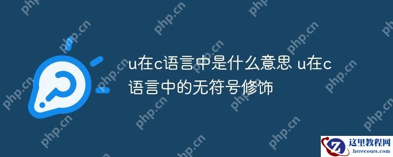 u在c语言中是什么意思 u在c语言中的无符号修饰