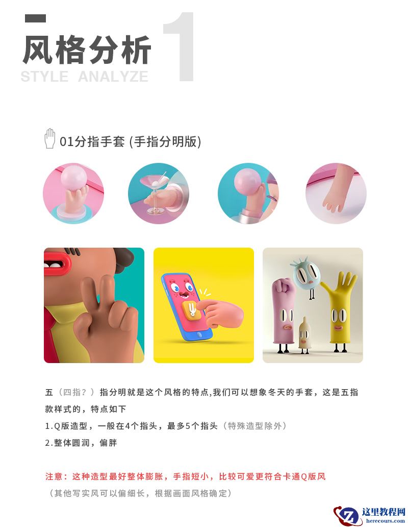 C4D实例教程：绘制卡通风格的五指姑娘