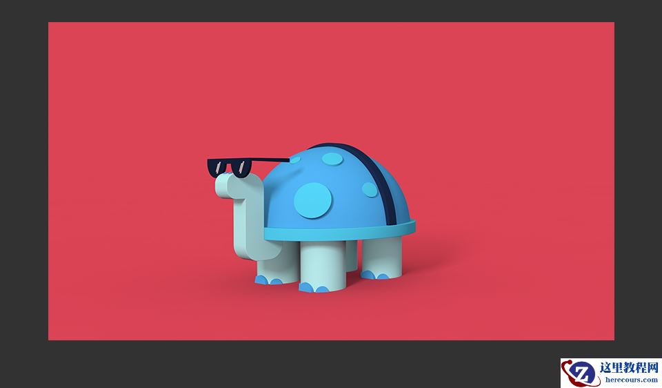 C4D制作带墨镜的小乌龟建模教程