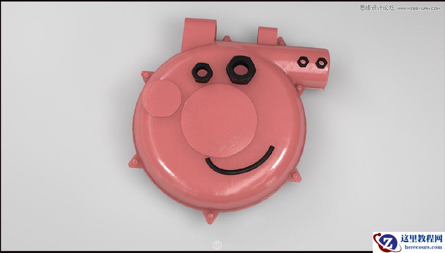 C4D制作金属质感的硬核佩奇