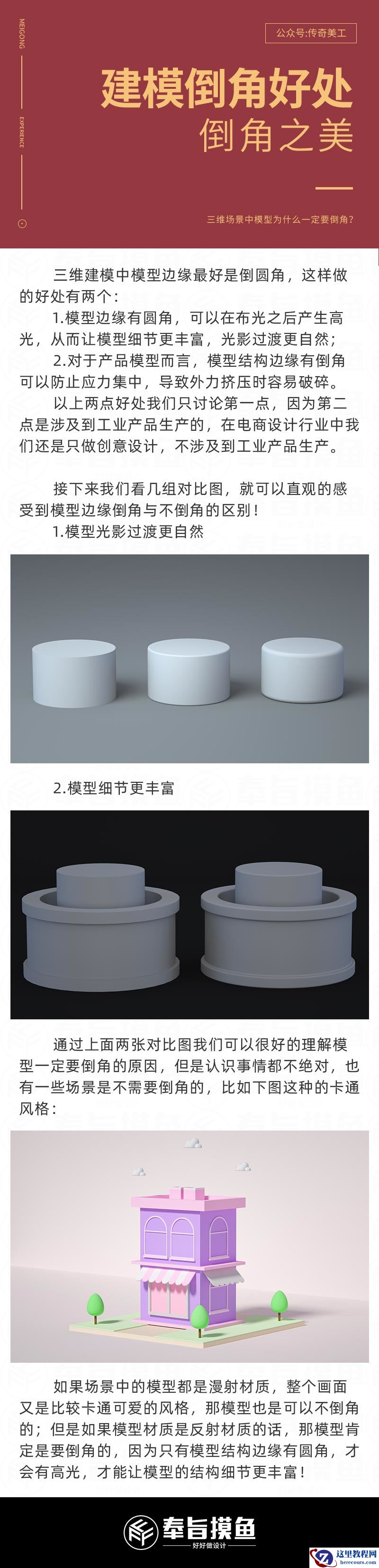 C4D教程：三维场景中模型为什么要倒角