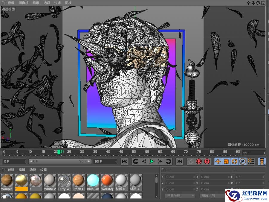 C4D制作大卫雕塑渲染教程