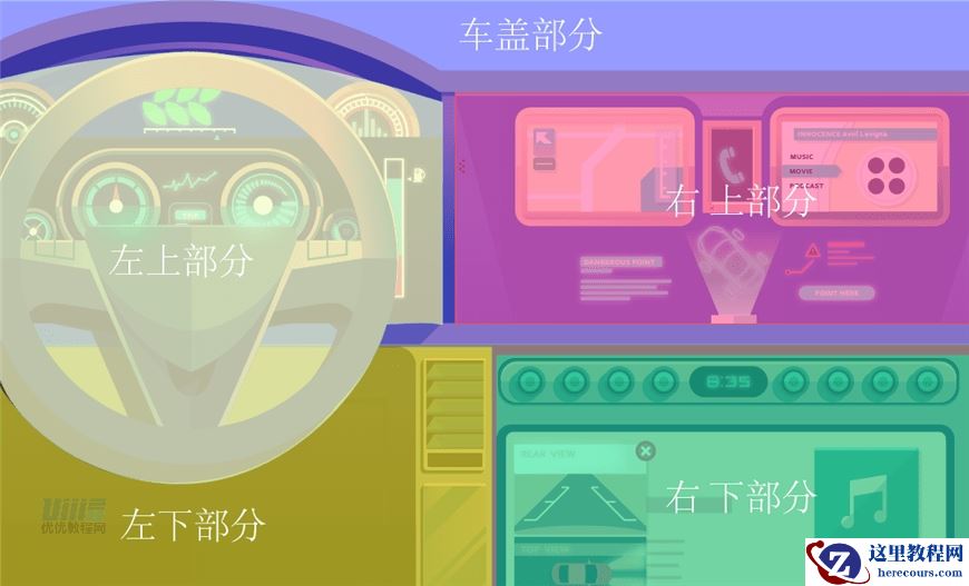 Illustrator绘制科技感十足的汽车内饰场景