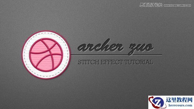 Illustrator制作出超仿真的缝线文字效果